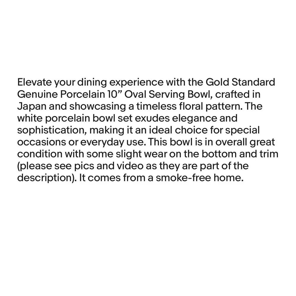 Gold Standard Genuine Porcelain 10